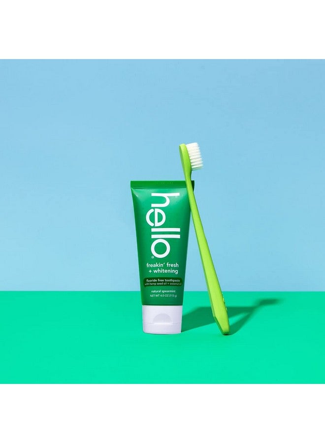 hello Blue & Green Soft Toothbrush, BPA-Free, Made from Plant-Based Materials, 2 Count (Pack of 2) - Image 5