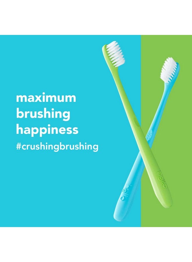 hello Blue & Green Soft Toothbrush, BPA-Free, Made from Plant-Based Materials, 2 Count (Pack of 2) - Image 2