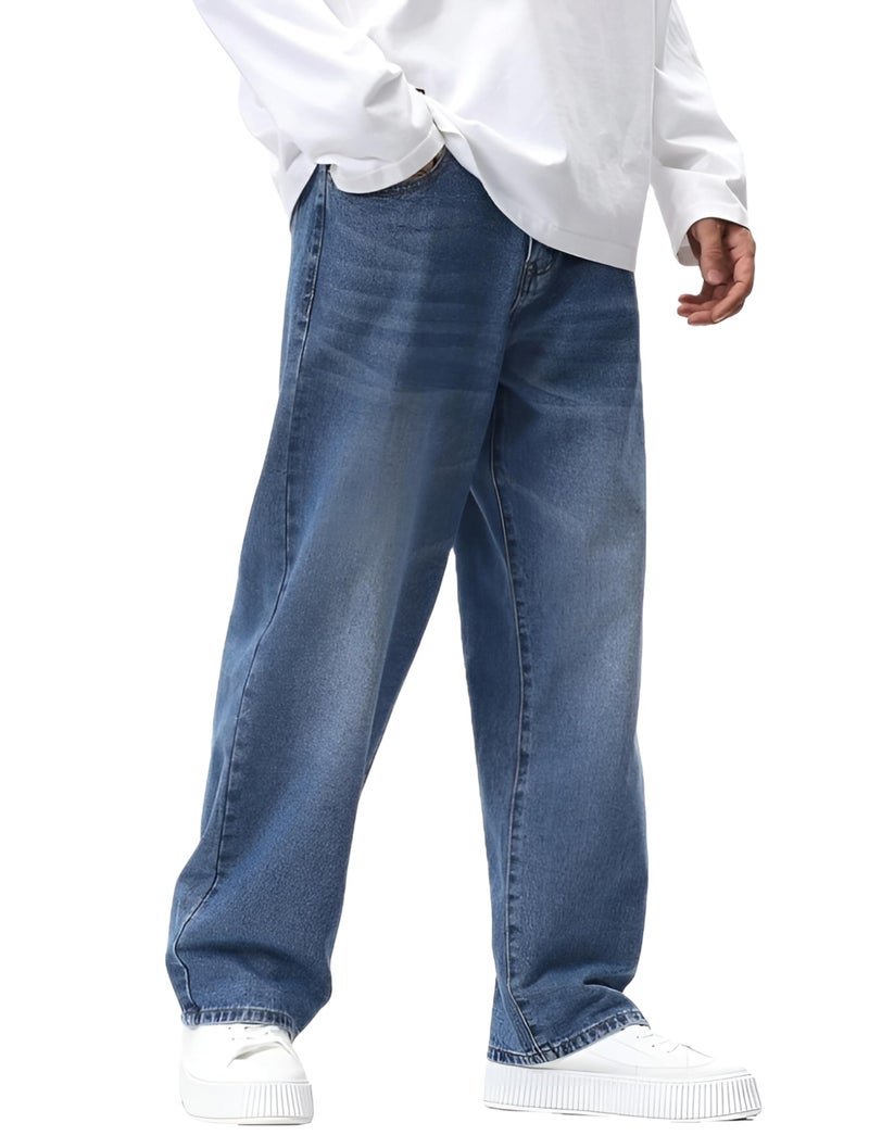 Ben Martin Light Blue Men Jeans || Baggy Fit Jean's for Man || Loose Fit High Rise Denim || Stretchable Casual Wear Jean,s || Dance Rap Rapping Style Pant for Men || Denim Cotton Jeans 34 (0) - Image 2