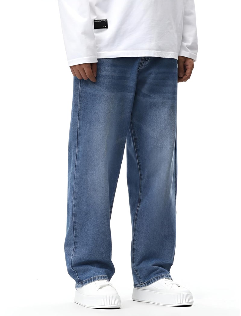 Ben Martin Light Blue Men Jeans || Baggy Fit Jean's for Man || Loose Fit High Rise Denim || Stretchable Casual Wear Jean,s || Dance Rap Rapping Style Pant for Men || Denim Cotton Jeans 34 (0) - Image 5