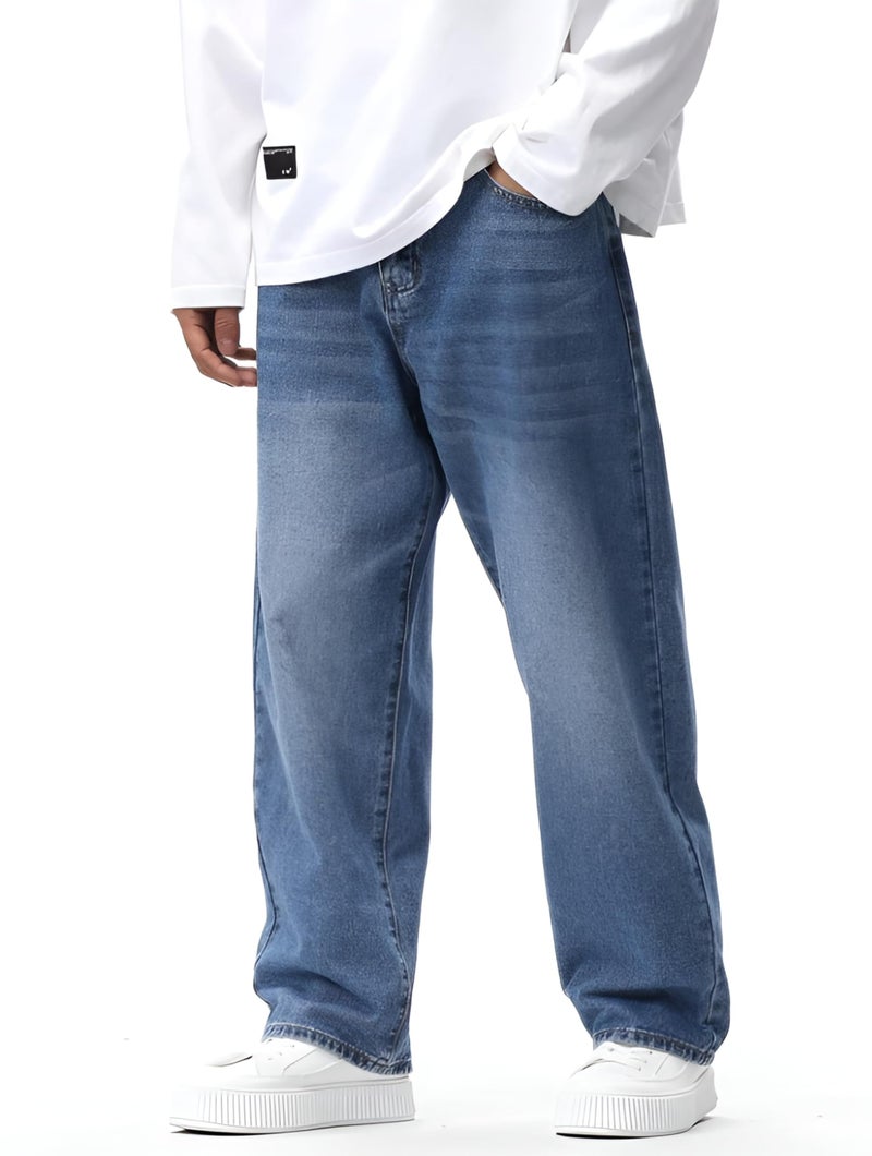 Ben Martin Light Blue Men Jeans || Baggy Fit Jean's for Man || Loose Fit High Rise Denim || Stretchable Casual Wear Jean,s || Dance Rap Rapping Style Pant for Men || Denim Cotton Jeans 34 (0) - Image 3