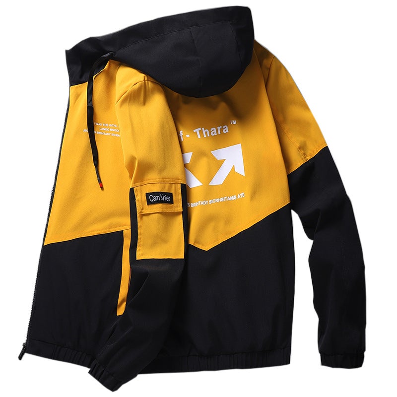 2023 Spring and Autumn Fashion Hooded Jacket Mens Foreign Trade Cross-Border Mens Jacket New Mens Outerwear Trend 603 (black) - Image 4