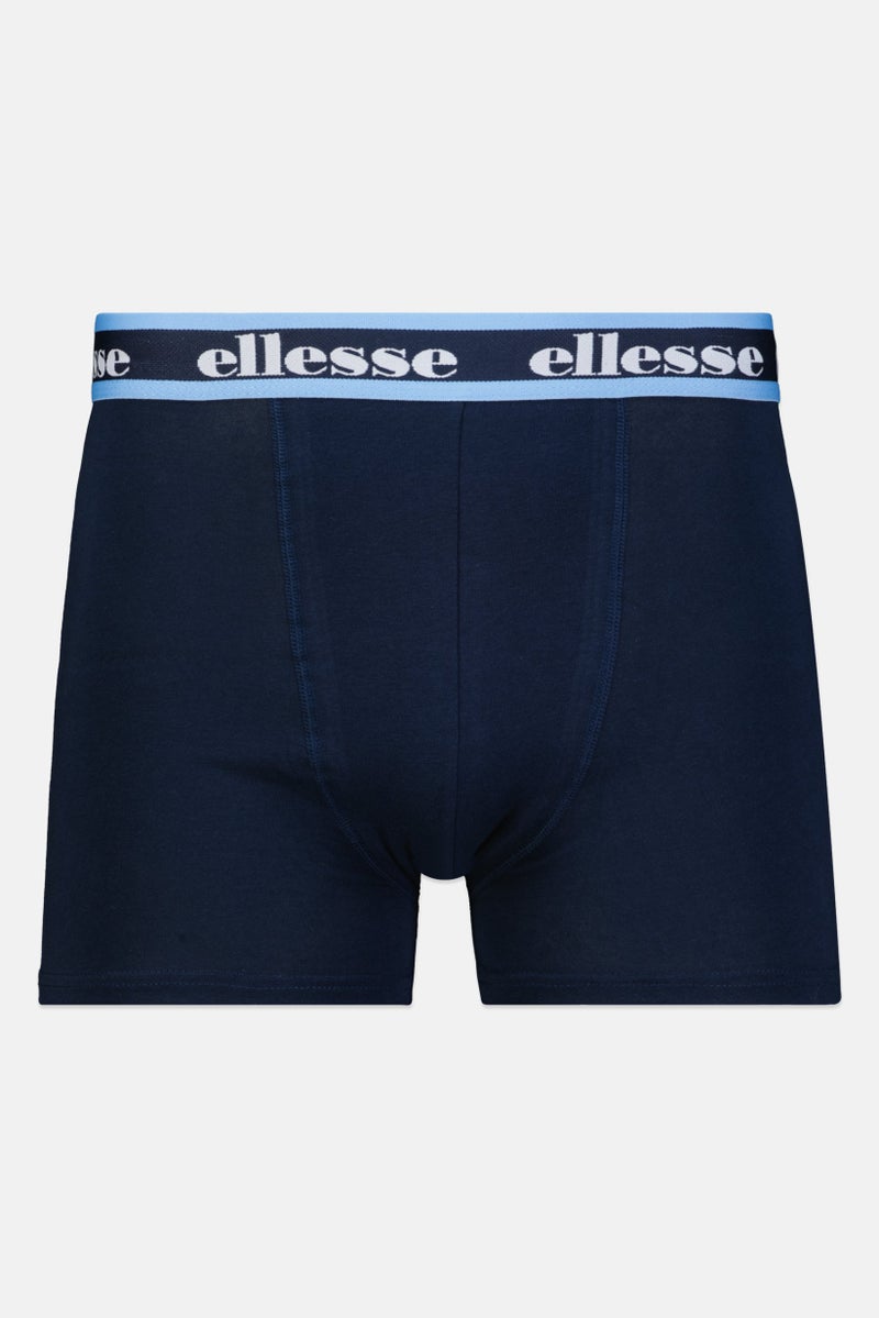 Ellesse Men 3 Piece Brand Logo Trunks, Blue  - Image 5