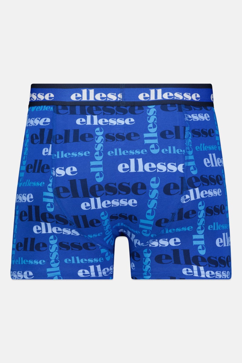 Ellesse Men 3 Piece Brand Logo Trunks, Blue  - Image 3