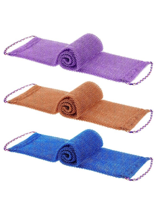 إسكدنيا 3 قطع فرشاة ظهر مقشرة طويلة جدًا سحرية لتنظيف الجسم غسالة ظهر للاستحمام قماش غسيل لتنظيف الجسم والتدليك - Image 1