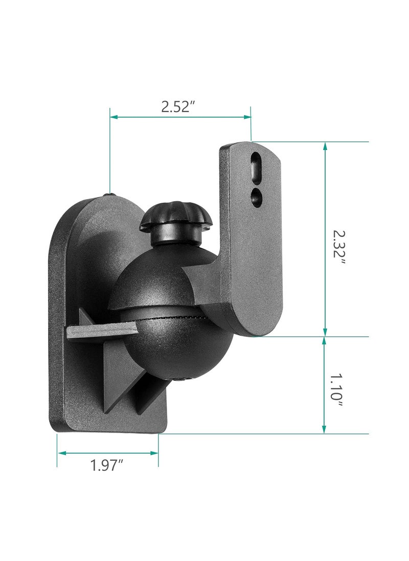 WALI WALI Speaker Wall Mounts, Bookshelf Speaker Wall Mount Brackets, Surround Sound Speaker Mounts, Hold up to 7.7 lbs, (SWM402), 4 Pack, Black  - Image 3