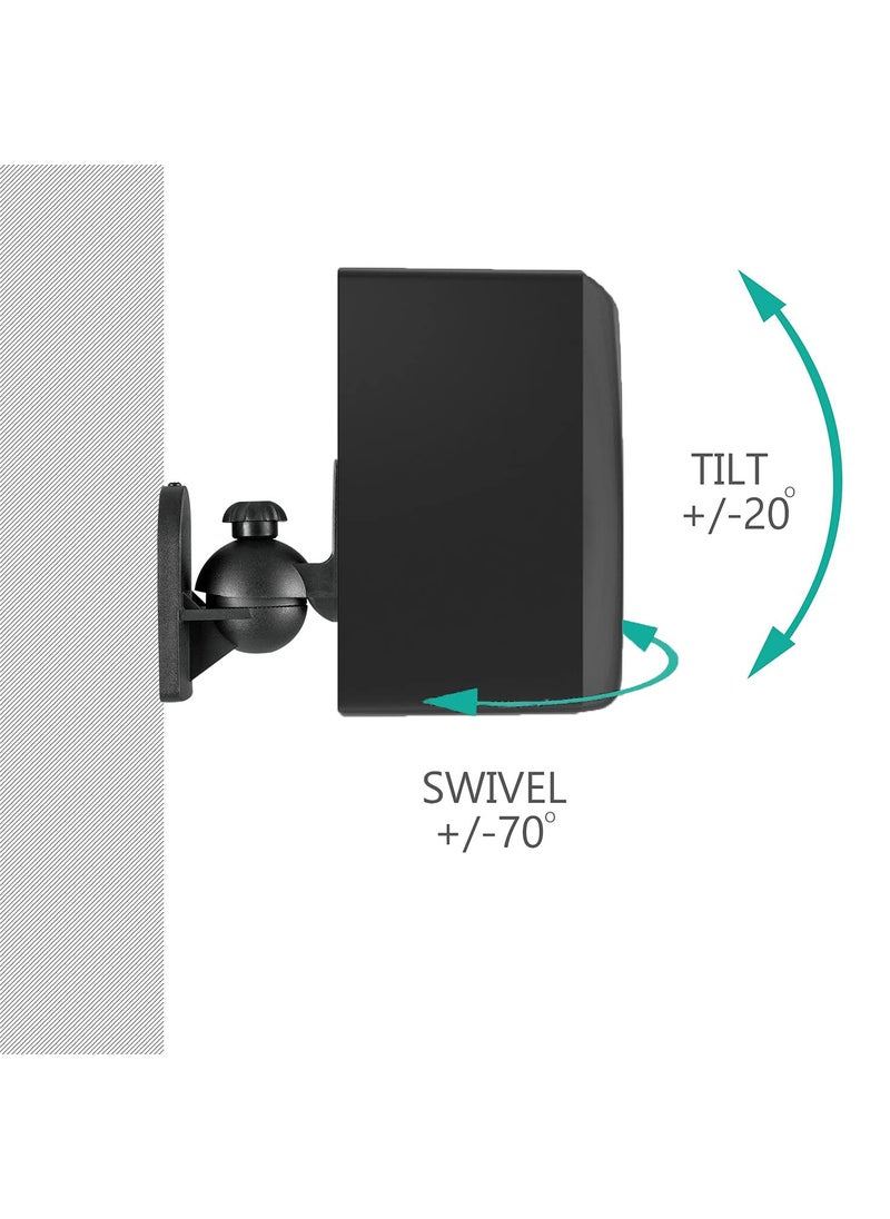 WALI WALI Speaker Wall Mounts, Bookshelf Speaker Wall Mount Brackets, Surround Sound Speaker Mounts, Hold up to 7.7 lbs, (SWM402), 4 Pack, Black  - Image 4