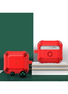 Generic Case Cover Armor Earphone Protective Case with Hook For AirPods 3 Red 