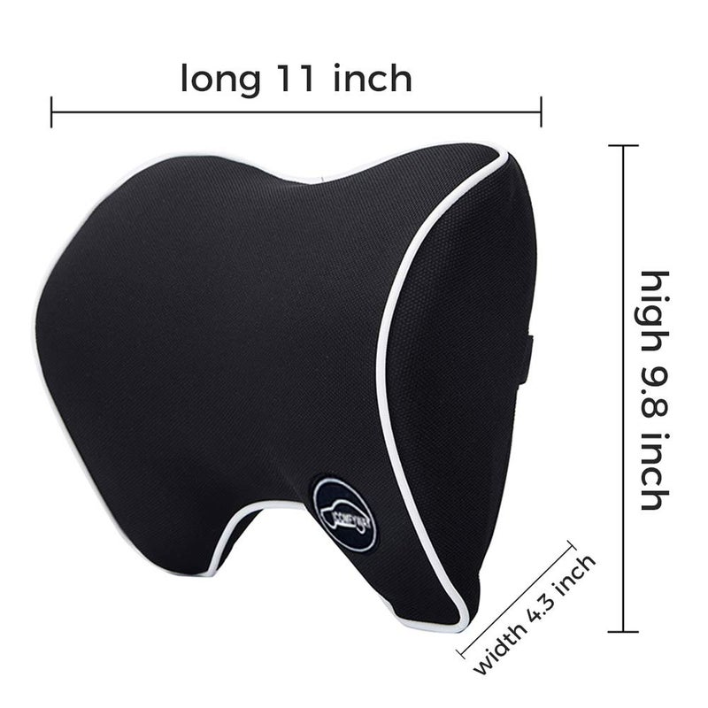 ICOMFYWAY Car Neck Support Pillow for Neck Pain Relief When Driving,Headrest Pillow for Car Seat with Soft Memory Foam â€“ Black - Image 4