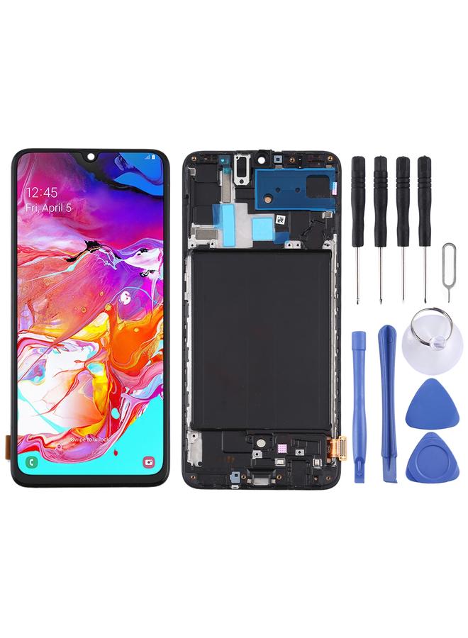 erorex Replacement TFT LCD Screen for Samsung Galaxy A70 Digitizer Full Assembly with Frame, Not Supporting Fingerprint Identification Black - Image 1