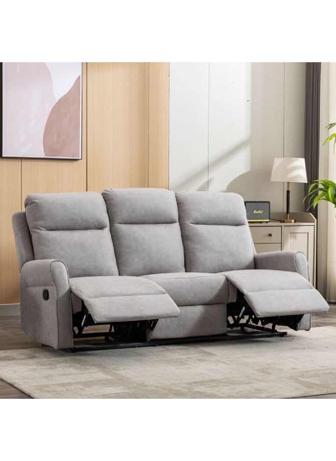 Micasa - 3-Seater Elegant and Modern Design Recliner Sofa Light Grey 105 x 92 x 198 cm SX-81432-3 LIGHT GREY - Image 1