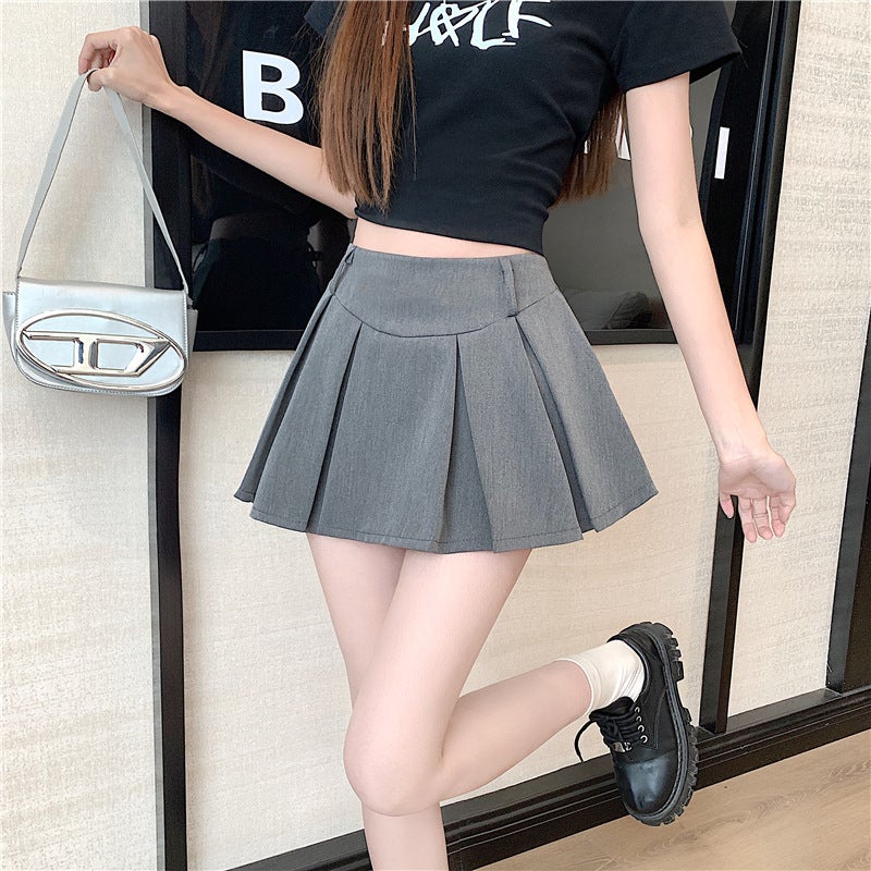 Girl Suit Women'S Preppy Style High-Waisted A-Line Pleated Culottes Skirt Anti-Exposure Short Skirt - Image 4