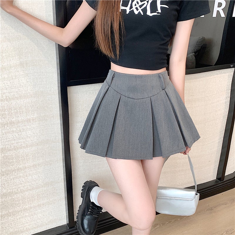 Girl Suit Women'S Preppy Style High-Waisted A-Line Pleated Culottes Skirt Anti-Exposure Short Skirt - Image 1