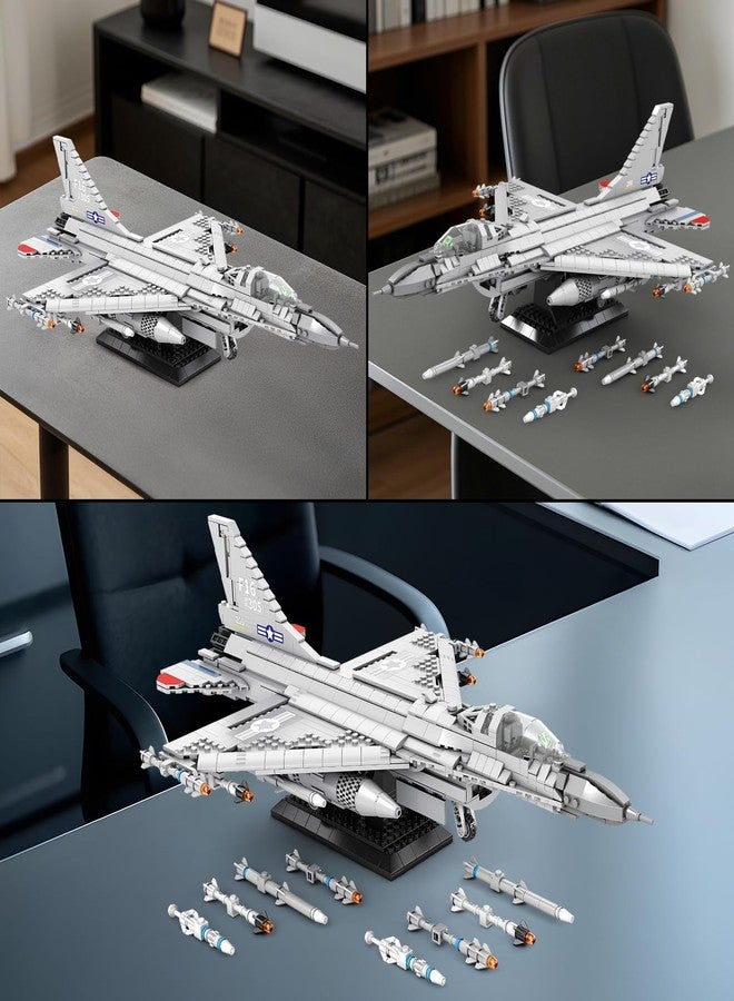 Reobrix F-16 Fighter Jet Building Sets,Military Fighter Display Model,Air Force Building Block Set 33027,Fighting Falcon Airplane Army Construction Set,Toys Gifts for Military Fans and Kid 14+,1377PCS - Image 5
