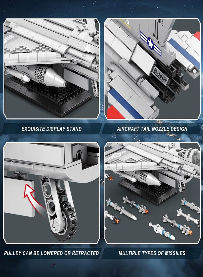 Reobrix F-16 Fighter Jet Building Sets,Military Fighter Display Model,Air Force Building Block Set 33027,Fighting Falcon Airplane Army Construction Set,Toys Gifts for Military Fans and Kid 14+,1377PCS - Image 3