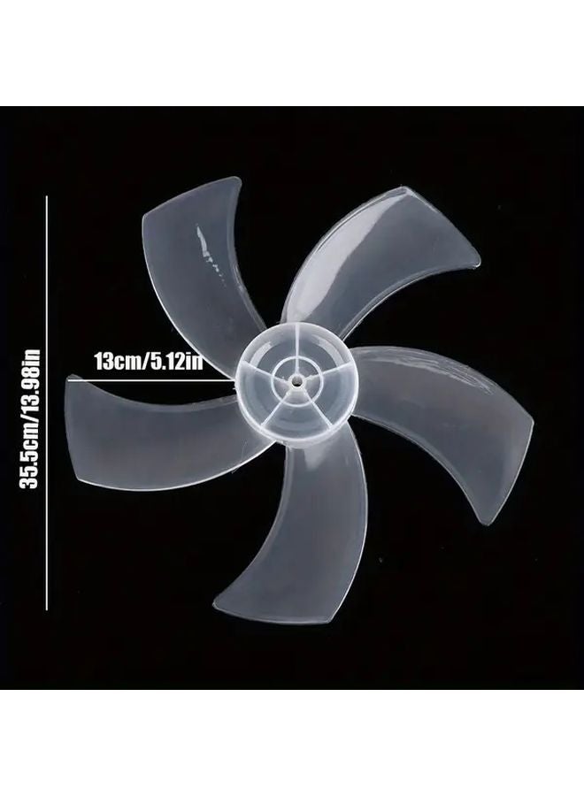Transparent 16 Inch 5 Leaf Plastic Fan Blade Replacement with Nut Cover - Image 4