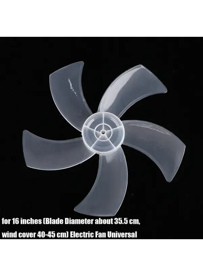 Transparent 16 Inch 5 Leaf Plastic Fan Blade Replacement with Nut Cover - Image 1