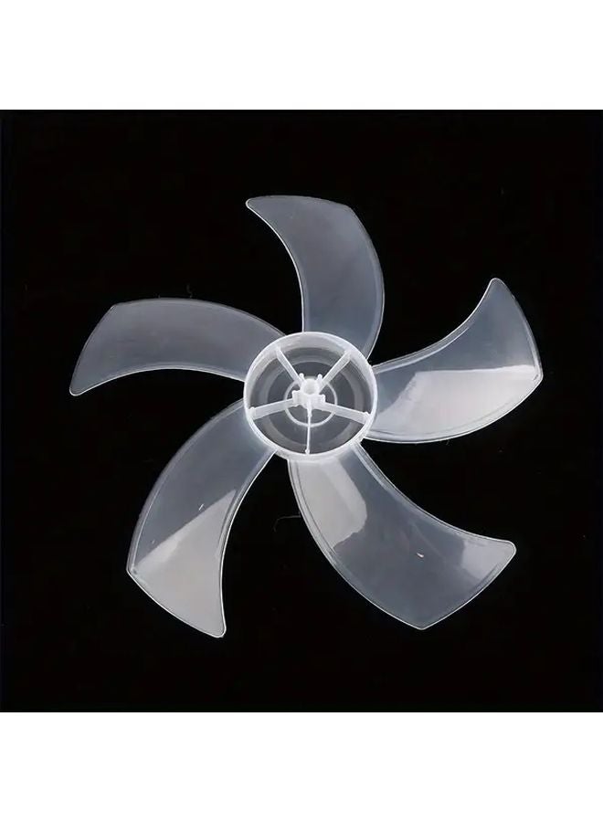 Transparent 16 Inch 5 Leaf Plastic Fan Blade Replacement with Nut Cover - Image 2