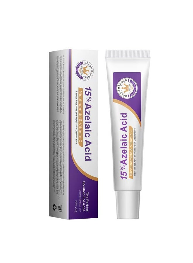 15% Azelaic Acid Acne Cream, Azelaic Acid Serum, Vitamin C u0026 Hyaluronic Acid u0026 Niacinamide Facial Treatment,Redness Relief Face,Smoothing Skin and Blemish, Clears Pores (1pc) - Image 1