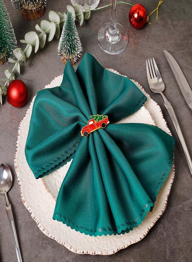 LogHog Christmas Car and Tree Napkin Rings Set of 6, Xmas Festive Holiday Red and Green Napkin Rings Holder for Christmas,Thanksgiving,Dinner Party Table Decoration - Image 3