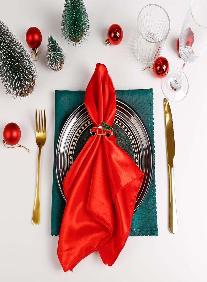 LogHog Christmas Car and Tree Napkin Rings Set of 6, Xmas Festive Holiday Red and Green Napkin Rings Holder for Christmas,Thanksgiving,Dinner Party Table Decoration - Image 5