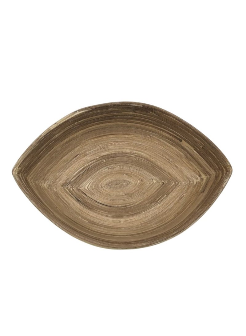 AKDC Modern Bamboo Oval Shape Serving Bowl-26cmX22cmX5cm-LightGreen&Bamboo - Image 3
