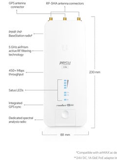 يوبيكويتي نيتووركس Ubiquiti Networks RP-5AC-GEN2-US 5 جيجاهرتز Rocket AC Prism Gen 2، أبيض  - Image 2