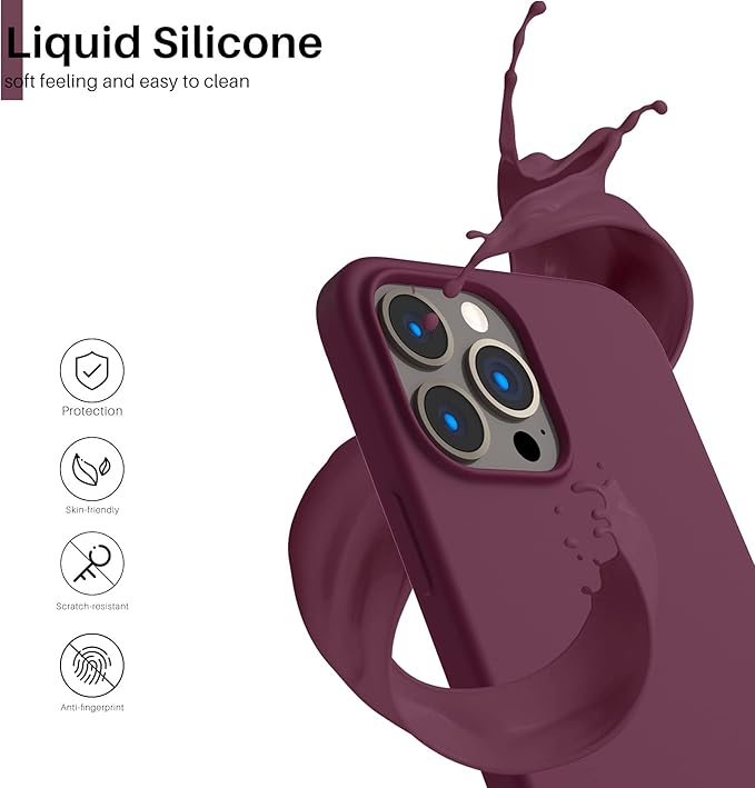 Unipha iPhone 13 Pro Max Silicone Case Burgundy - Image 2