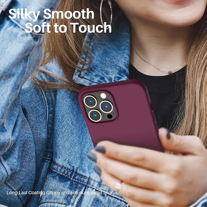 Unipha iPhone 13 Pro Max Silicone Case Burgundy - Image 5