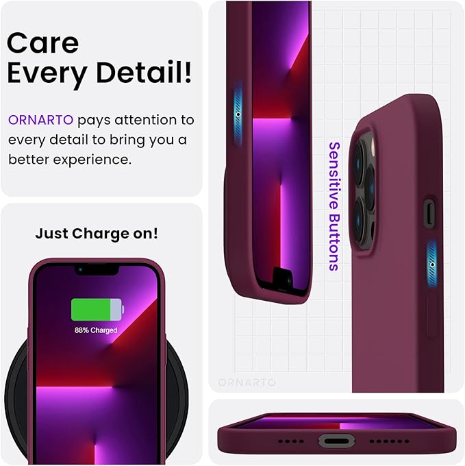 Unipha iPhone 13 Pro Max Silicone Case Burgundy - Image 4