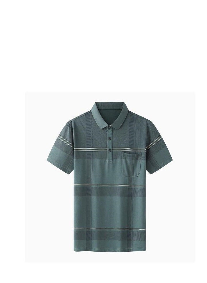 AOKANG Men's Elastic Breathable Short Sleeve Polo - Image 1