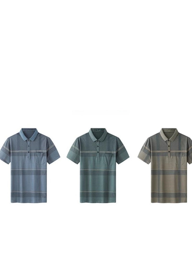 AOKANG Men's Elastic Breathable Short Sleeve Polo - Image 3