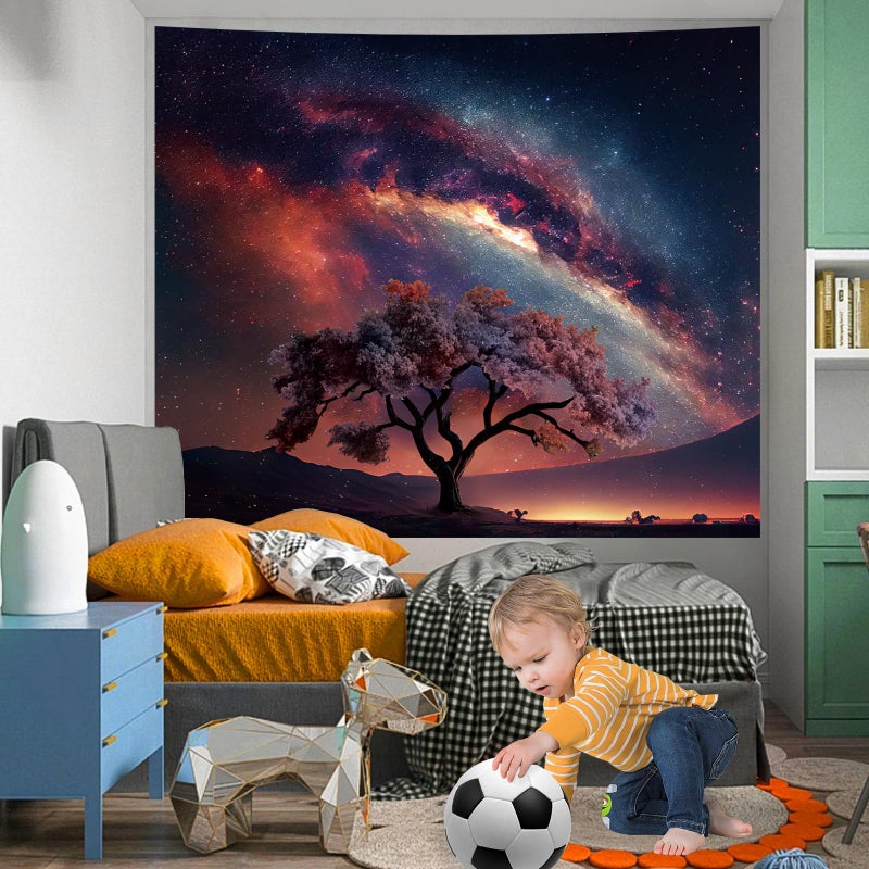 Apdidl Space Galaxy Tapestry Wall Hanging for Bedroom Aesthetic, Nature Starry Night Tree of Life Tapestries, Star Sky Posters Backdrop Decor Wall Tapestry for Men Dorm Living Room Office (51"X60") - Image 2