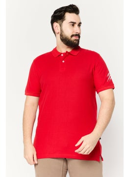 Plein Sport Men Sportswear Fit Short Sleeve Outdoor Polo, Red  - Image 1