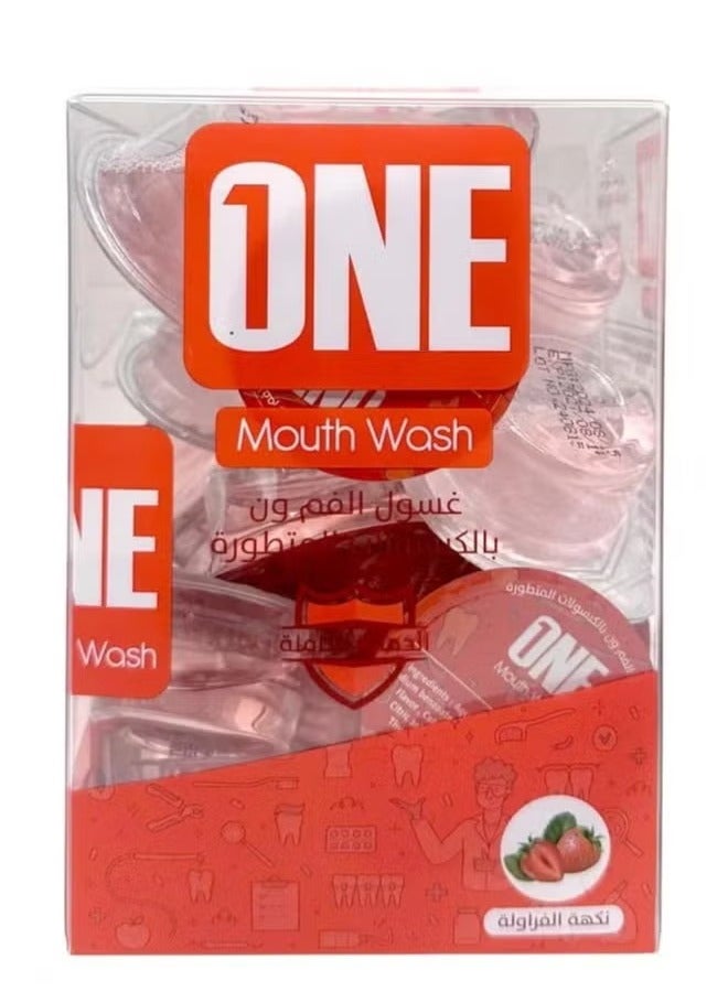 وان غسول الفم بالكبسولات المتطورة بنكهة نكهة الفراولة من ذا ون تاتش 20 كبسولة 15 مل - Image 1