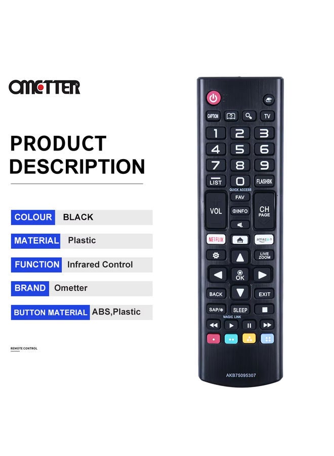 OMETTER New Replacement for AKB75095307 Remote Control - fit for TV 32LJ550B 55LJ5500 55UJ6050 43UJ6200 43UJ6500 43UJ6560 49UJ6500 - Image 2