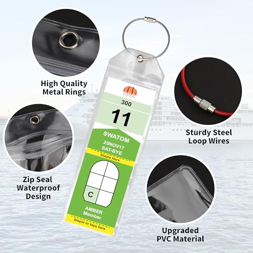 SWATOM Cruise Luggage Tags for Suitcases Royal Caribbean & Celebrity 8 Sets Waterproof Clear Luggage Tag Holders for 2025 & 2026 Cruise Ships Essentials - Image 2
