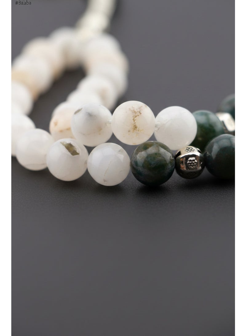 Kamins Collection White Jade /  Indian Agate / Prayer Beads - Image 5