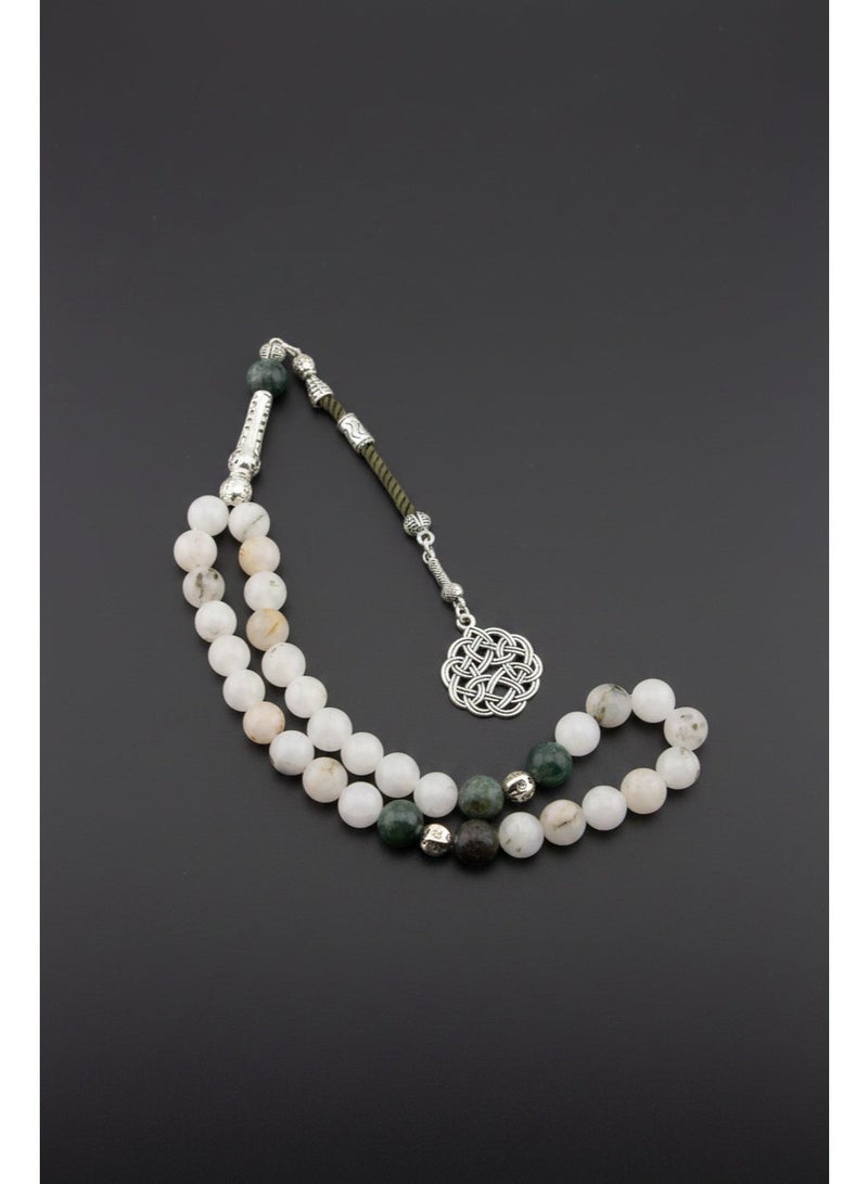 Kamins Collection White Jade /  Indian Agate / Prayer Beads - Image 3