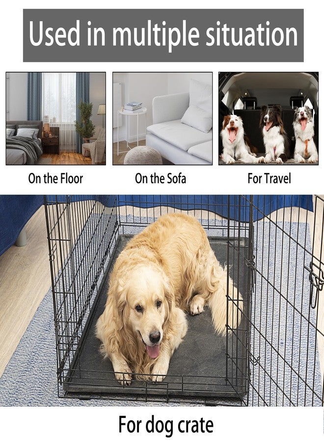 KHONSU PET Dog Bed Mat for Crate 1.1in Slim Cooling Pad Reversible Flannel & Waterproof Canva for Dogs up to 130 lbs - Image 5