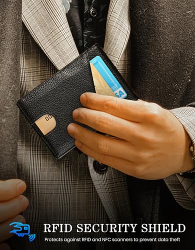 kinzd Slim Wallet with Money Clip RFID Blocking Minimalist Bifold Wallet for Men Genuine Leather Front Pocket Card Holder - Image 4