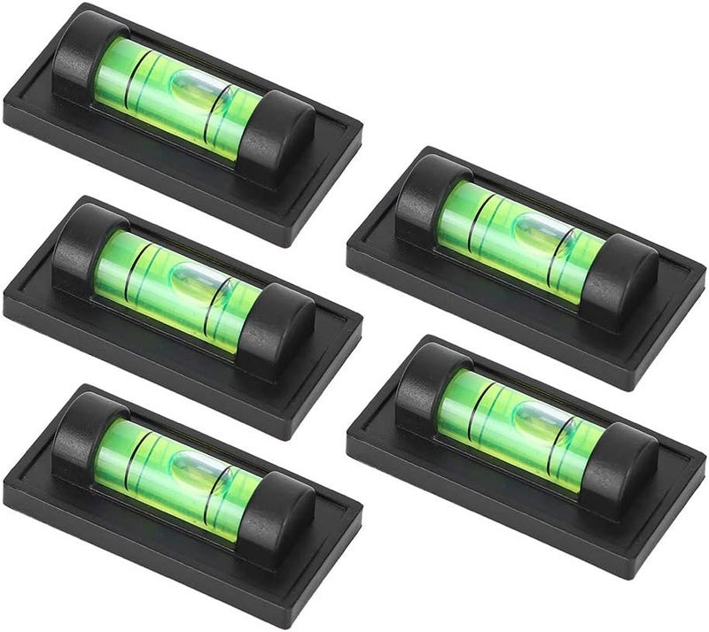 Drfeify Corrosionresistant Mini Plastic Bubble Level, 5Pcs Black Square Level for Convenient Item Adjustment - Image 2