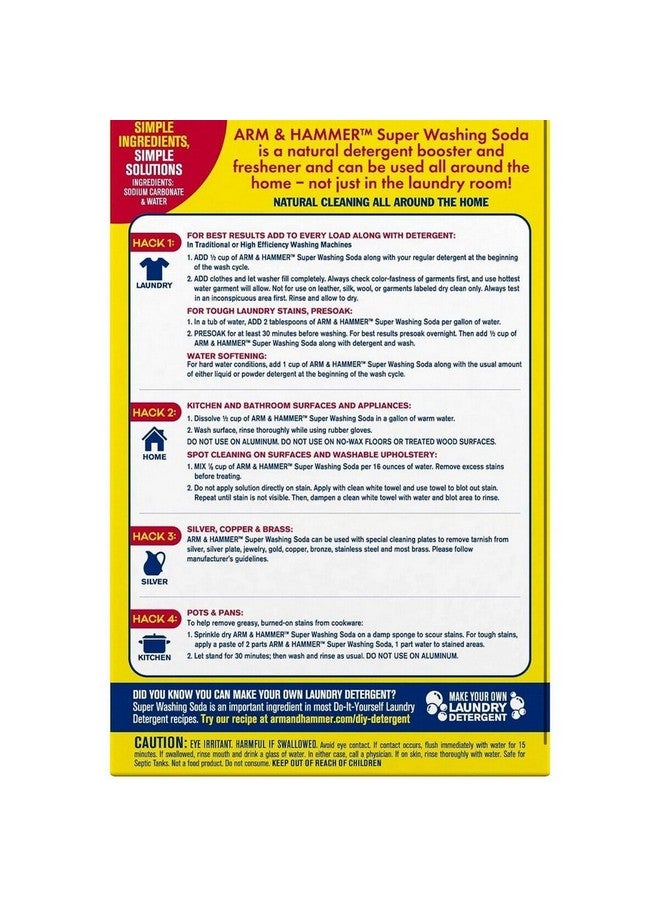 Arm & Hammer Household and Laundry Booster Super Washing Soda 55 oz 4739587 - Image 2
