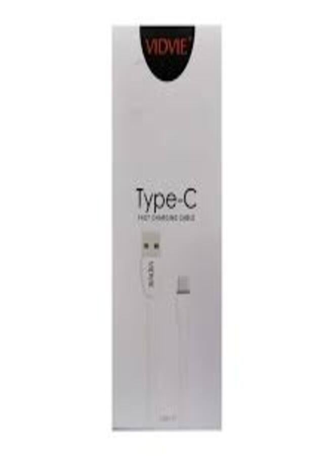Vidvie 3A USB To Type C Fast Charging Data Cable 1m white - Image 2