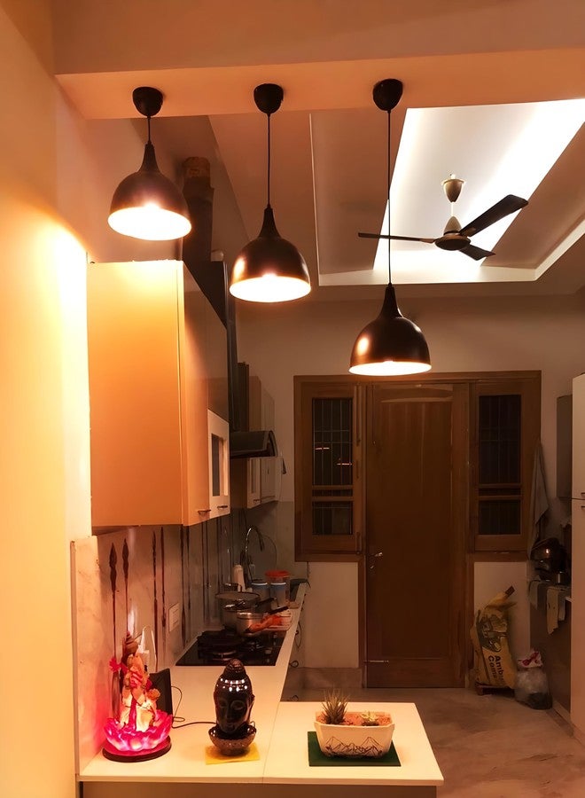 twixle Aluminium 10inch Big Size Dome Ceiling Hanging Lights for Dining Table, Lamp, Living Room Corner, Decorative,Home,Bedroom,Office,Cafe,Restaurantsand More, (Black) (Aluminium) (Without Bulb) - Image 5