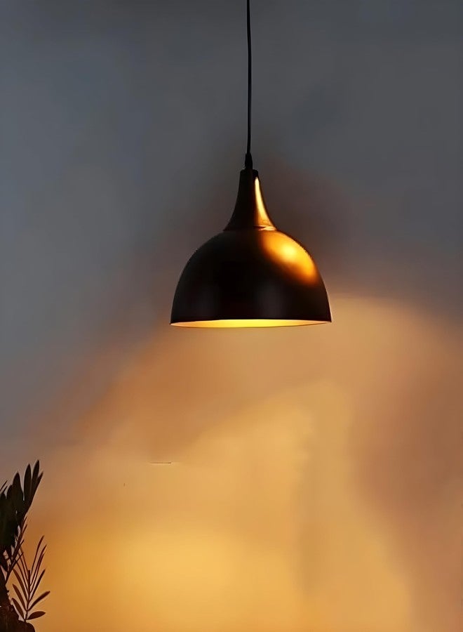 twixle Aluminium 10inch Big Size Dome Ceiling Hanging Lights for Dining Table, Lamp, Living Room Corner, Decorative,Home,Bedroom,Office,Cafe,Restaurantsand More, (Black) (Aluminium) (Without Bulb) - Image 1