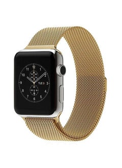 Replacement Strap For Apple Watch 38mm Milanese Loop Magnetic Stainless Steel Watch Band Gold