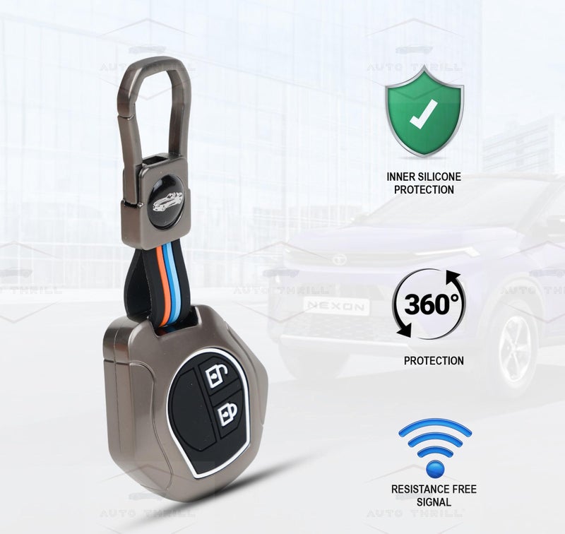 Auto Thrill Premium Metal Key Cover Compitable for Suzuki Swift | Ertiga | Wagonr | Celerio | Swift Dzire | Alto | Fronx | Brezza | S Presso | Ignis | 2 Button Remote Key - Image 2