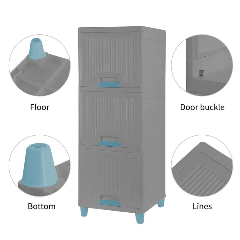 HOLLIO Chest of Drawers for Storage Drawer Organizer Foldable Plastic Cabinet for Storage Wardrobe for Clothes Plastic Cupboard for Clothes Plastic Modular Drawer Storage Box - Image 4