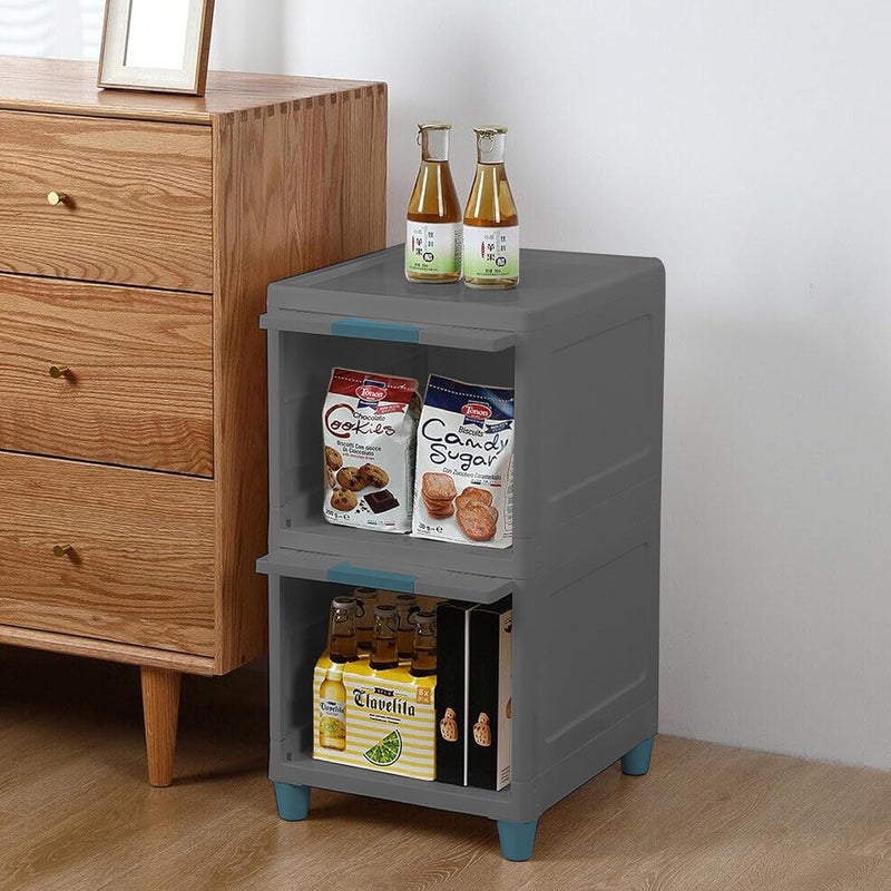 HOLLIO Chest of Drawers for Storage Drawer Organizer Foldable Plastic Cabinet for Storage Wardrobe for Clothes Plastic Cupboard for Clothes Plastic Modular Drawer Storage Box - Image 1